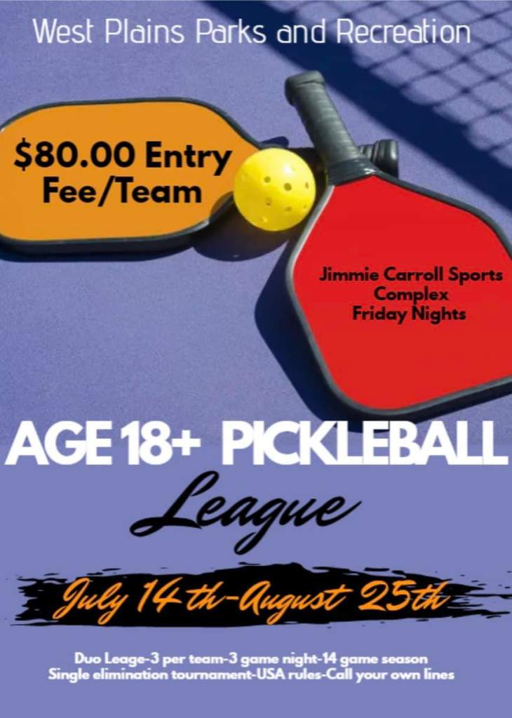 Pickleball League Registration City of West Plains